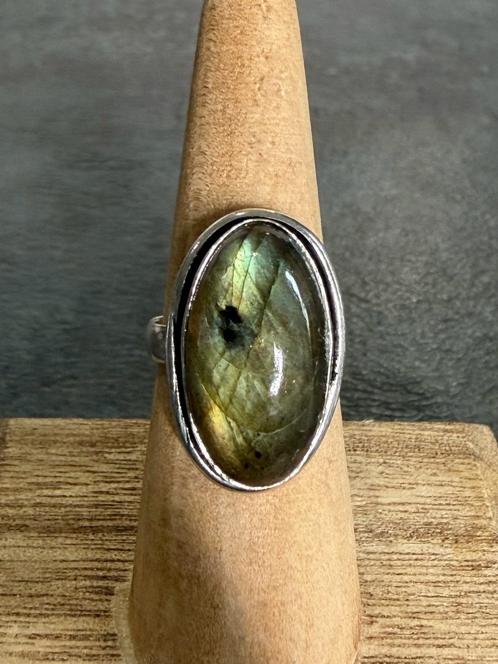 Labradorite Gemstone Ring Size 7 Women Jewelry 925 Silver Plated Boho Vintage